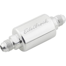 Edelbrock 8129 Inline Fuel Filter Polished Aluminum