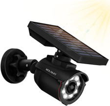 Solar Motion Sensor Light Outdoor Wireless Security Floodlight Fake Security Cam