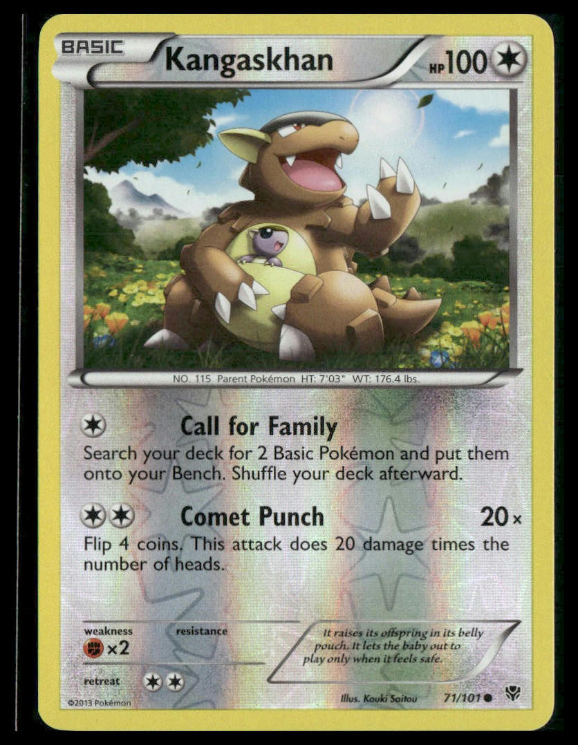 Kangaskhan #71/101 Reverse Holo Plasma Blast Pokemon LP