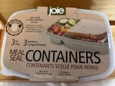 Joie Meal Meal Seal Snack & Dip Container, Set of 3 Dishwasher Microwave Safe