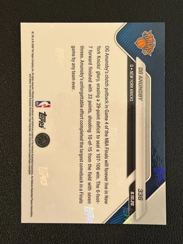 OG Anunoby 2026 Topps Now Game-Winning Putback Knicks 336 QTY  image 2