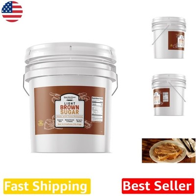 Bulk Light Brown Sugar Bucket - 366oz GMO Free Cane Molasses, Perfect for Baking