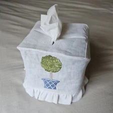 Linen Tissue Box Cover Square Cover