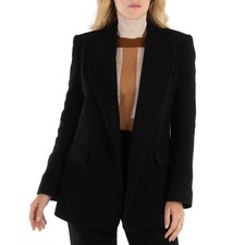Chloe Ladies Black Single-breasted Open-front Blazer