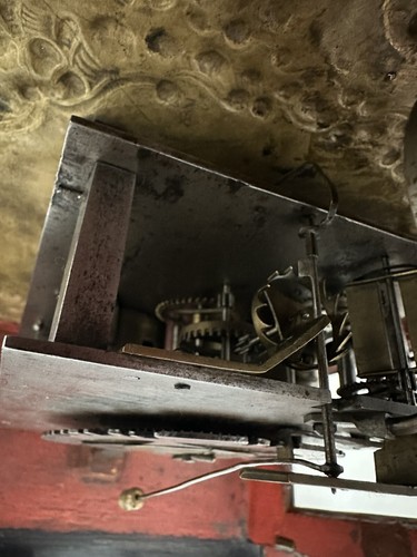 Stockuhr Kaminuhr/Tischuhr mit Messing Applikationen Um 1780 - Bild 9 von 11