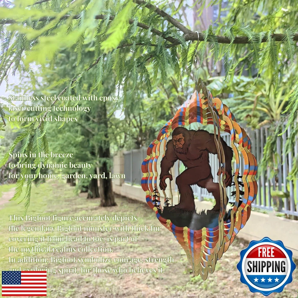 MILLCLOUD Bigfoot Wind Spinner Outdoor Garden Decor 3D Visual Effect - Image 3 of 4