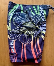 Lost Enterprises Stretch Surf Board Shorts Size 32 Black Vintage 2000's