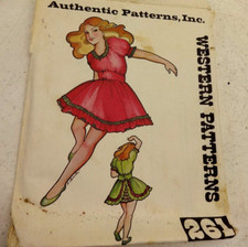 Authentic Patterns, Inc. 261 Sewing Pattern Square Dance Dress Size 10 UNCUT