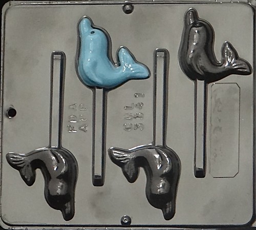 Dolphin Lollipop Chocolate Candy Mold  3341 NEW - Afbeelding 1 van 2