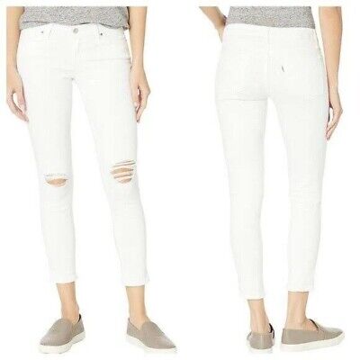 NWT White Levis 711 Skinny Ankle Fit Distressed Jean Mid Rise Sz 0 Med 25 x 26.5 192531046487 | eBay