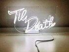 Til Death White Acrylic 14" Neon Sign Lamp Light Shop Glass Beer Bar Club Ey