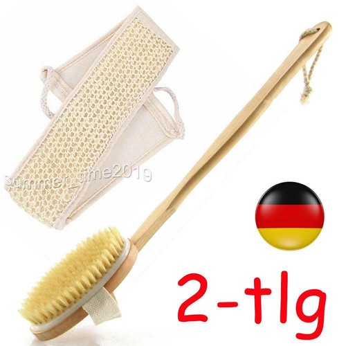 Kosmetex Badebürsten 2er Set - Blaue & Rosa Saunabürste Mit Langem Stiel, Aus Kunststoff