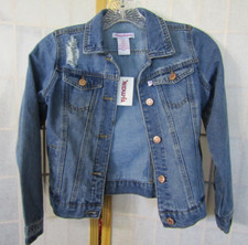 NWT Tommy Bahama Blue Denim Distressed Cropped Jacket Coat Children/Youth 7-8