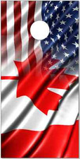 Canadian Flag Blend LAMINATED Cornhole Wrap Bag Toss Skin Decal