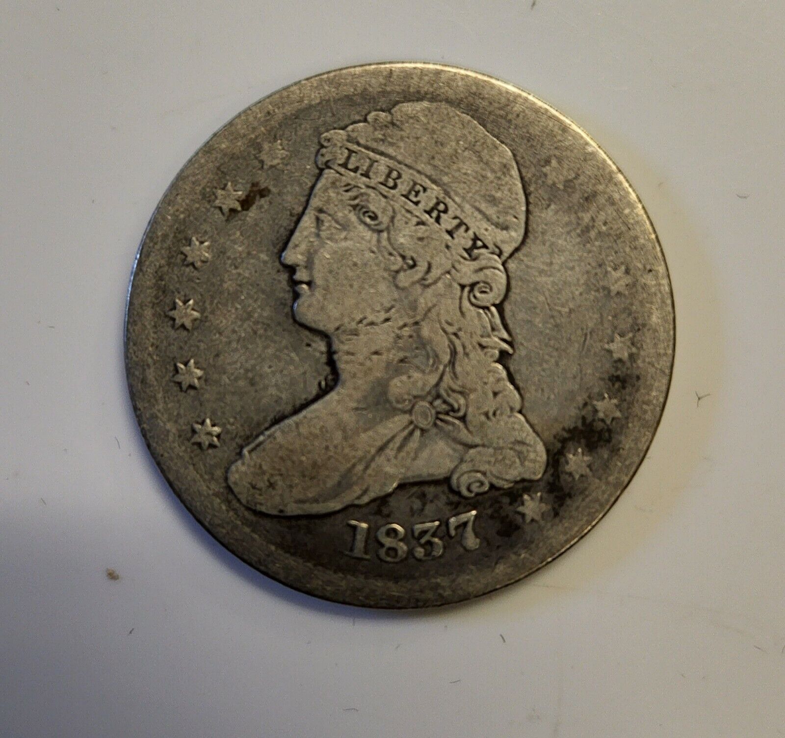 1837 Capped Bust Half Dollar 50c Coin in Good Condition