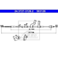 ATE Handbremsseil Bremsseil Hinten Links Passend FüR Hyundai I30 Coupe