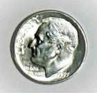 1957 P Roosevelt Dime Brilliant Uncirculated from a Roll    D0902