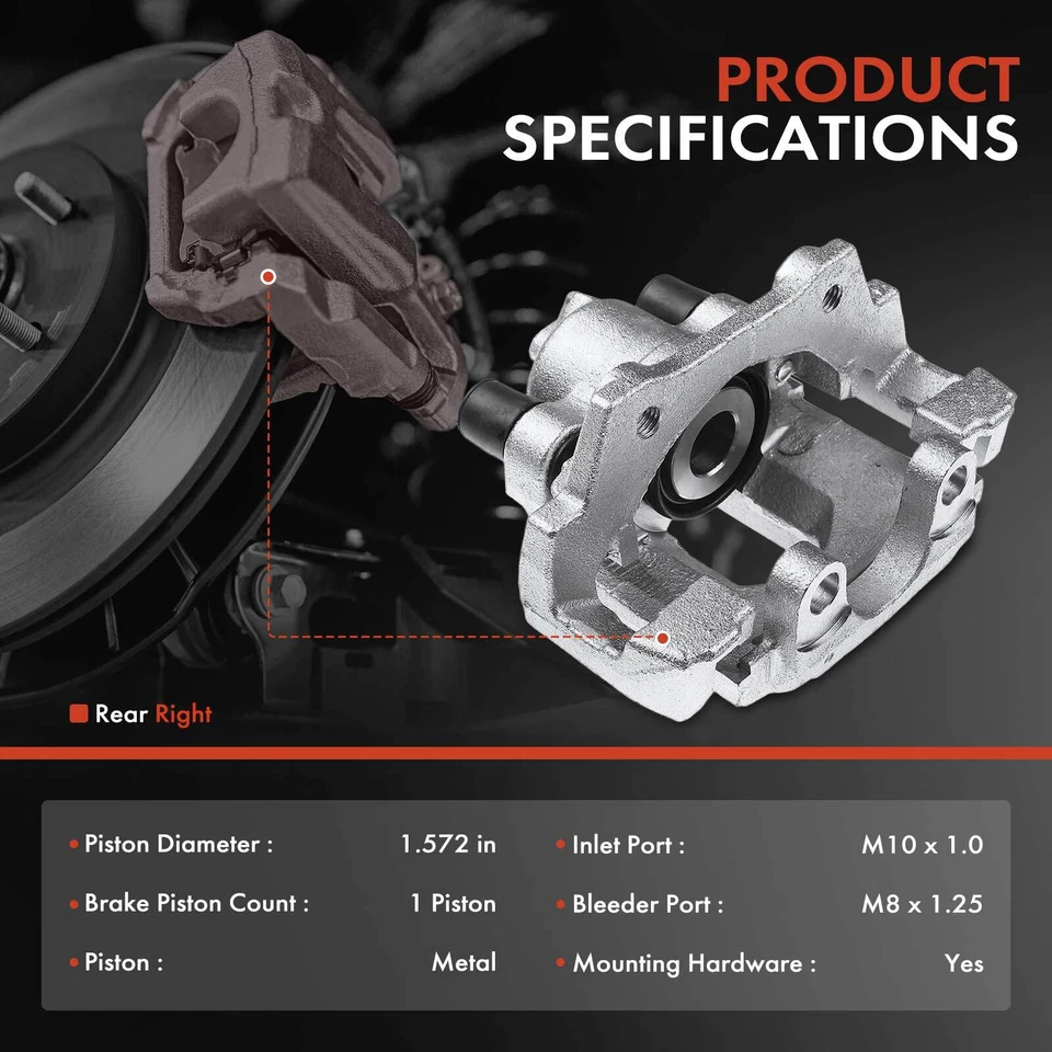 Rear Right RH Disc Brake Caliper w/ Bracket for BMW E46 323i 323Ci 323ti L6 2.5L - Изображение 2 из 4