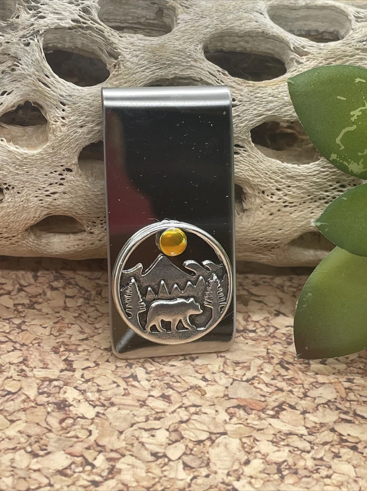 Bear Money Clip Stainless Steel Quality Wedding Party Gift Brown Black Wedding Foto 2 de 4