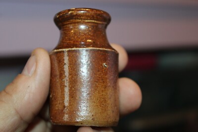 Antique, 2 1/2'', Round, Salt Glazed, Ink Well, Item # A - 4862