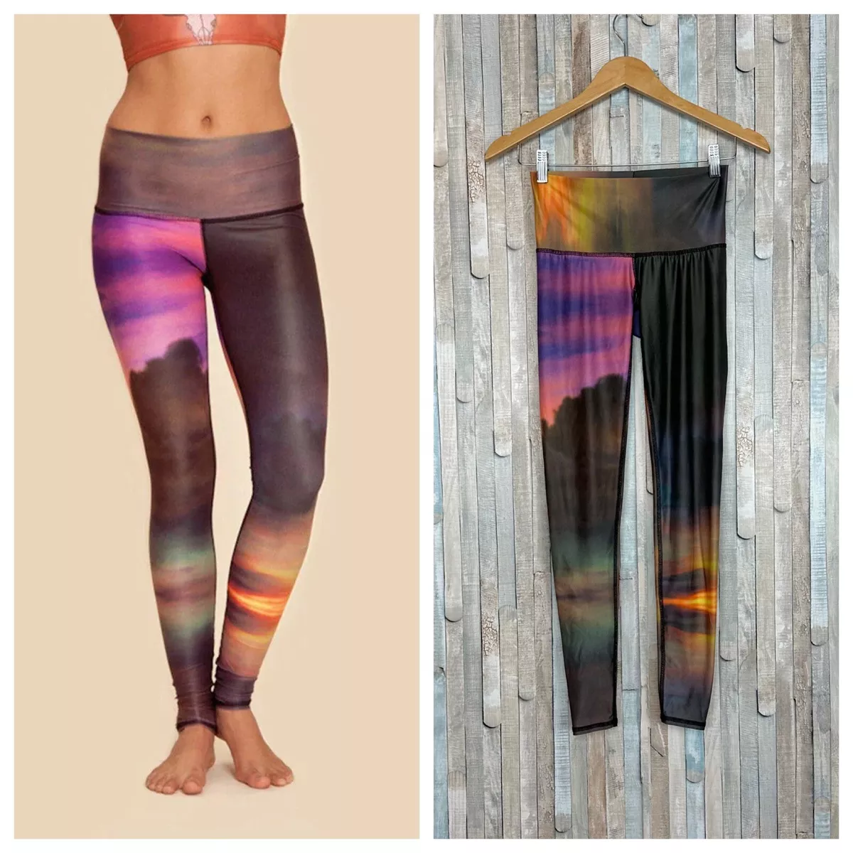 Teeki XS Sunset Clouds Hot Pants Tight Leggings Recycled PET Yoga Athletic