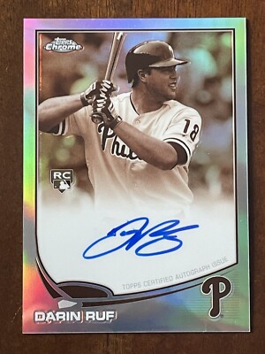 2013 Topps Chrome Rookie Autographs #16 Darin Ruf Auto Sepia Refractor ...