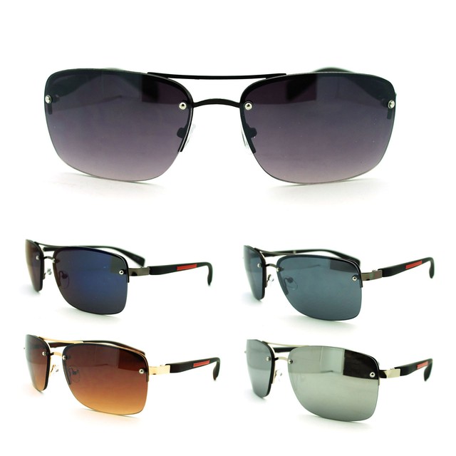 Mens Rimless Rectangular Narrow Sport Design Fashion Sunglasses eBay