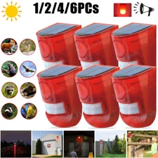 Solar LED Alarm Light Solar Strobe Light Wireless Motion Sensor Detector 1/2/4PC