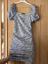 Nasty Gal Blue Floral Midi Dress SIZE 12