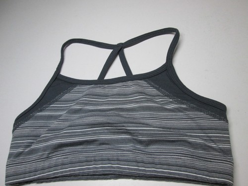 Zella Girls Sport Top Size XL Gray Wireless Unlined Racerback Pullover Striped - Picture 4 of 6