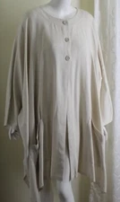 NWT Linda Lundstrom 14 XL 1X 2X French Natural Peasant Lagenook Coat Jacket Fun