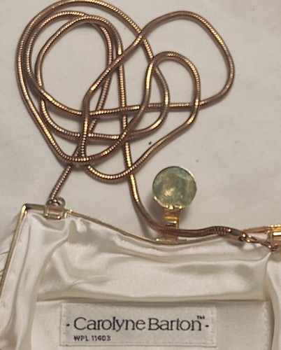 Carolyn Barton Ivory occasion clutch jewel snap closure strap WPL 11403 - Picture 4 of 4
