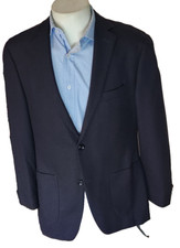 Scabal Men's 40R Black Textured Custom Two Button Dual Vent Blazer Sport Jacket