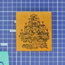 PSX Angel Christmas Tree rubber stamp K-370 USA 1988
