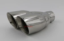 2.5" in 3.5'' out 9.5'' Length Stainless Steel Exhaust Dual Pipe Tip Double Wall