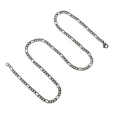 23 7/8 Inches 304 Grade Stainless Steel 3.75mm Wide Figaro Link Chain Necklace