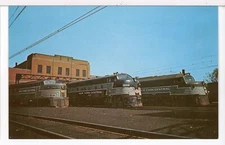 1950 - NYC Freight & Passenger Diesels at Collingwood OH Trains Postcard