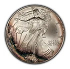 2003 1 oz Silver American Eagle - - BU Rainbow Pattern Rim Toning - SKU-E3175