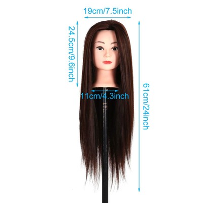 Friseur-Trainingskopf Aus Echthaar – 50,8-55,9 Cm, Inkl. Klemmhalterung Zum Üben