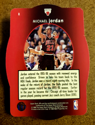 1996-97 Upper Deck SPX MICHAEL JORDAN Diecut Hologram 1996-97 Upper Deck SPX MICHAEL JORDAN Diecut Hologram