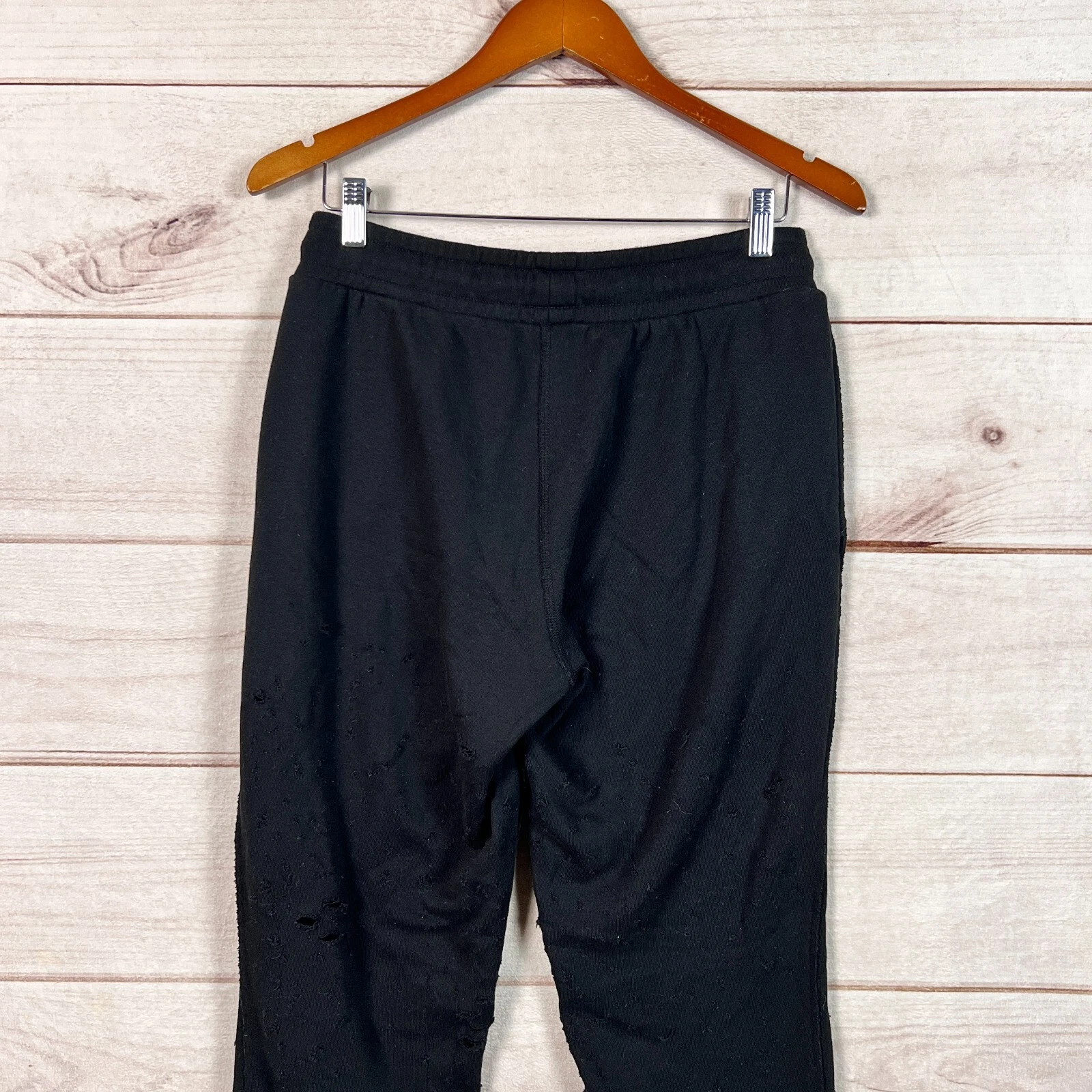 alo-yoga fierce pull on jogger drawstring distressed knit sweatpants