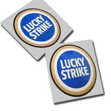 Lucky Strike  Motorcycle sponsor graphics decals stickers x 2PCS blue version