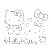 Hello Kitty Emblem Sticker Decal Silver Sanrio Car Laptop Japan Seiwa