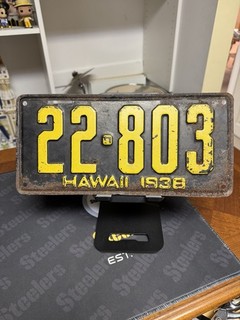 1938 Hawaii License Plate In Original Condition ￼