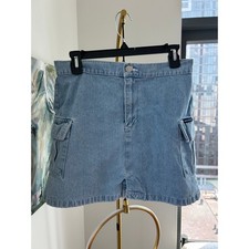 Vintage Jordache  Denim Cargo Mini Skirt Size 9/10