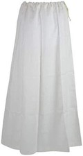 Women's Cotton White Saree Petticoat Skirt Indian Underskirt Readymade Inskirt