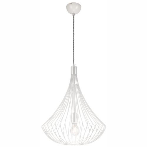 Pendelleuchte Dania Weiß Metall Schirm Ø38Cm E27 Lampe Esszimmer Wohnzimmer-image