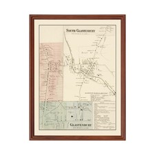 Mapa antiguo de South Glastenbury, CT 1869 - South Glaste vintage