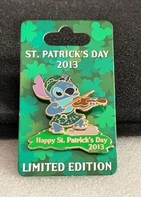 Disney Stitch with Fiddle Happy St. Patrick's Day 2013 LE 3000 Pin