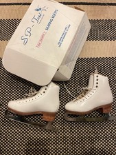 SP-Teri Super Teri CL Figure Skates Size 3.5 A White Leather Boots Quest Blades